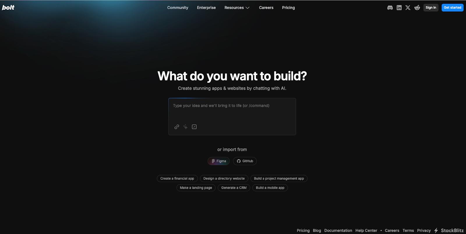 Bolt homepage