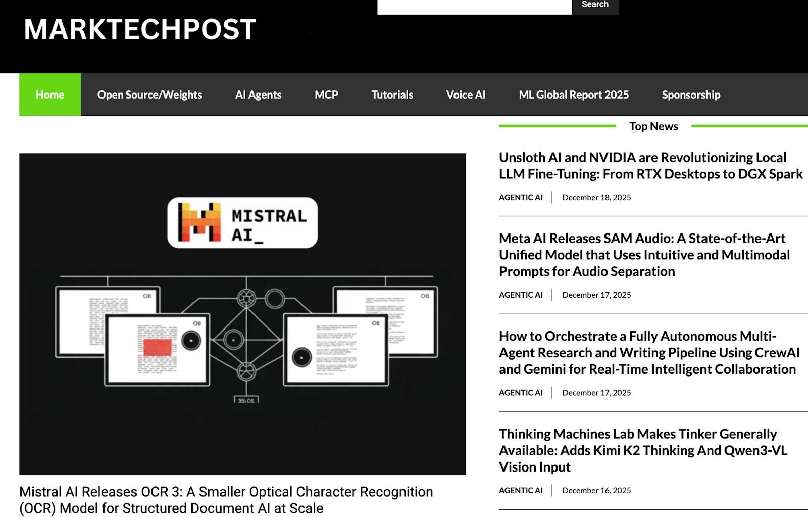 MarkTechPost homepage
