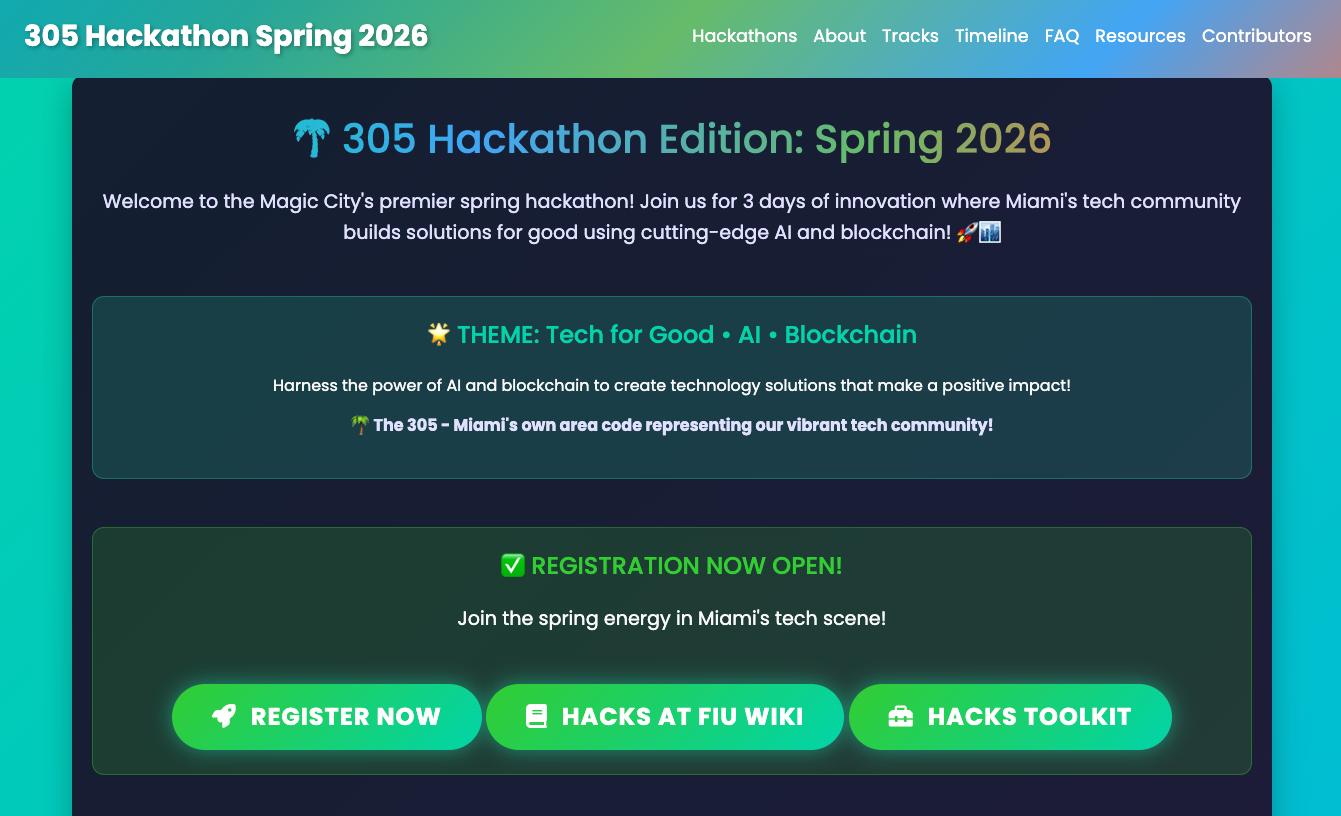 305 Hackathon website