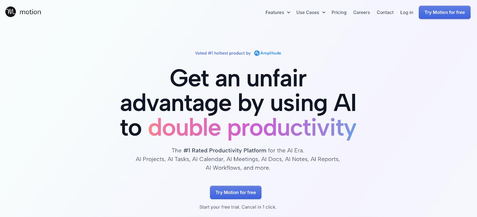 Screenshot of Motion's website