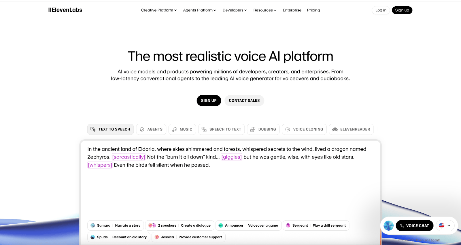 ElevenLabs website