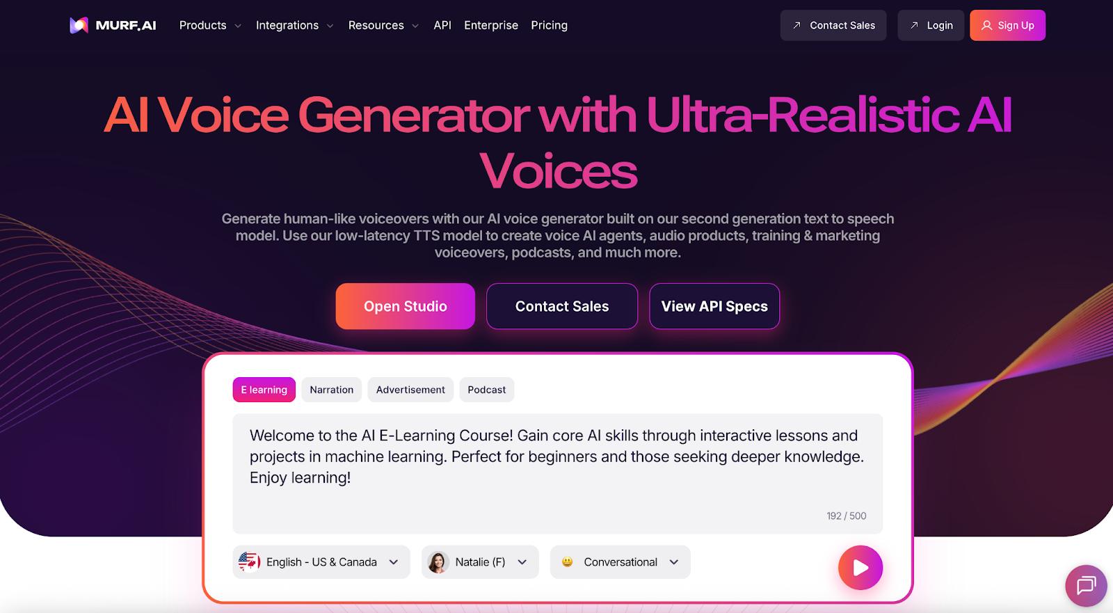 Murf.ai homepage