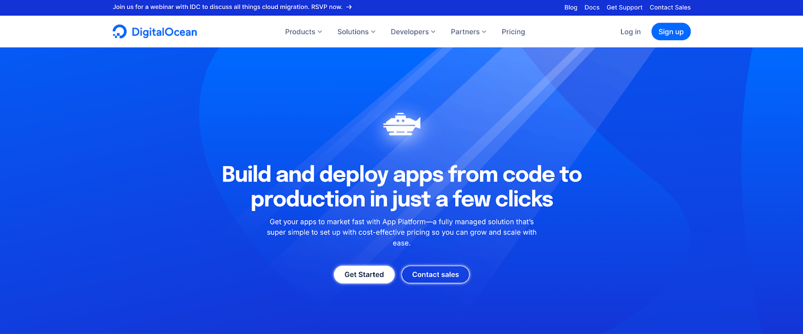 DigitalOcean App Platform Homepage