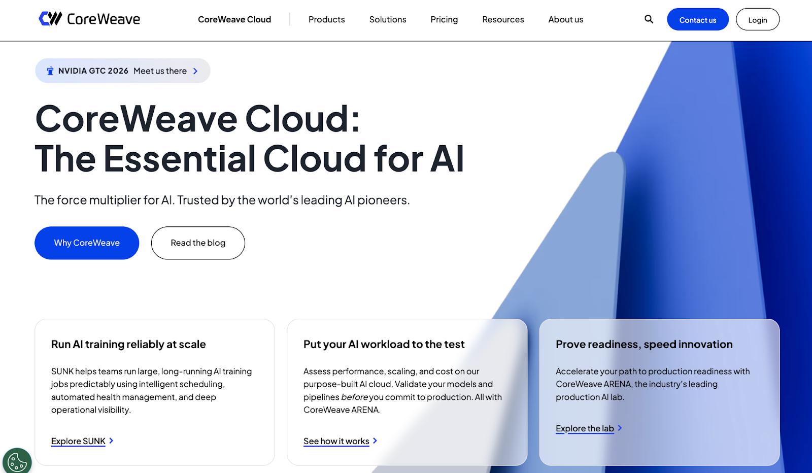 CoreWeave homepage