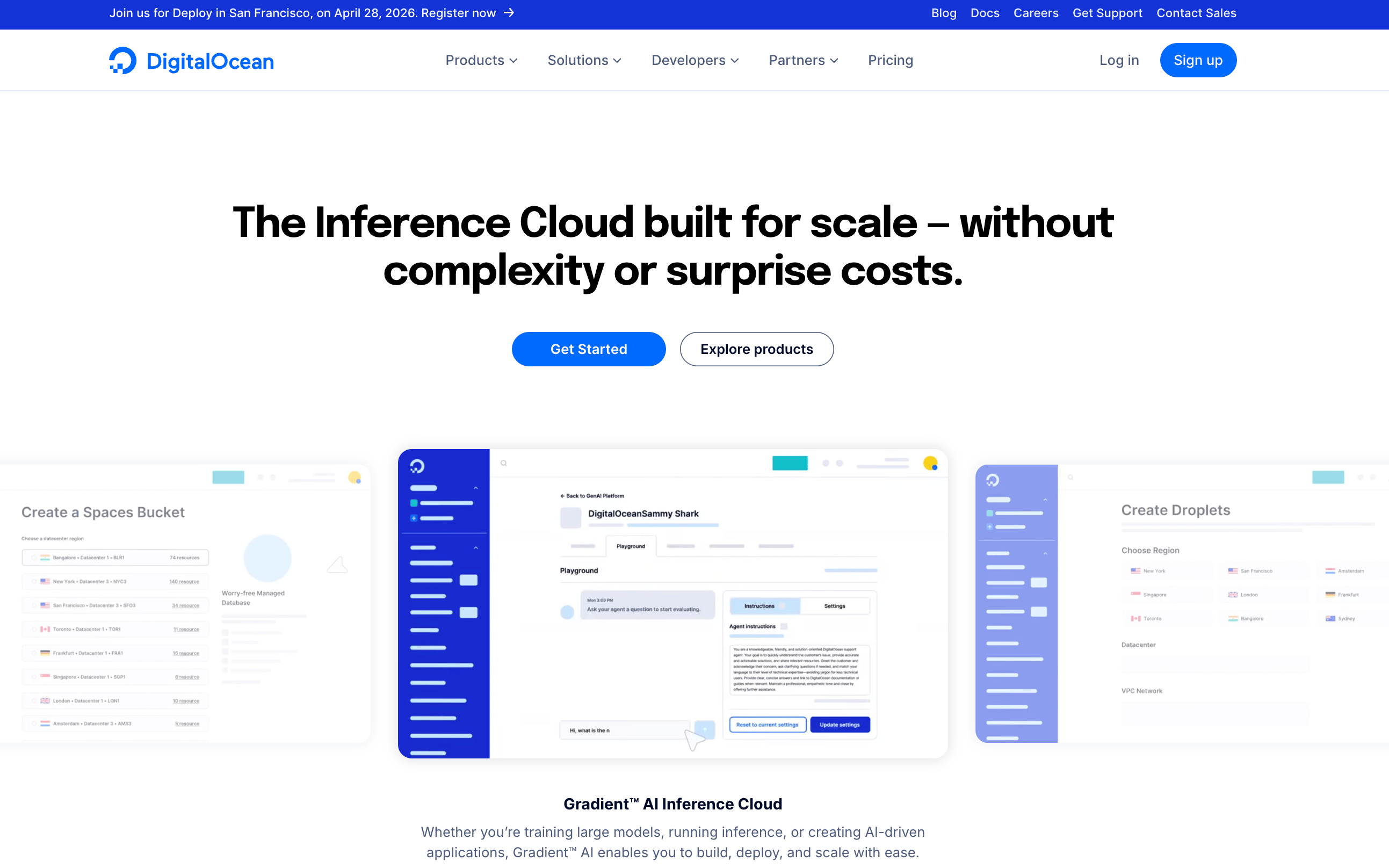 DigitalOcean webpage