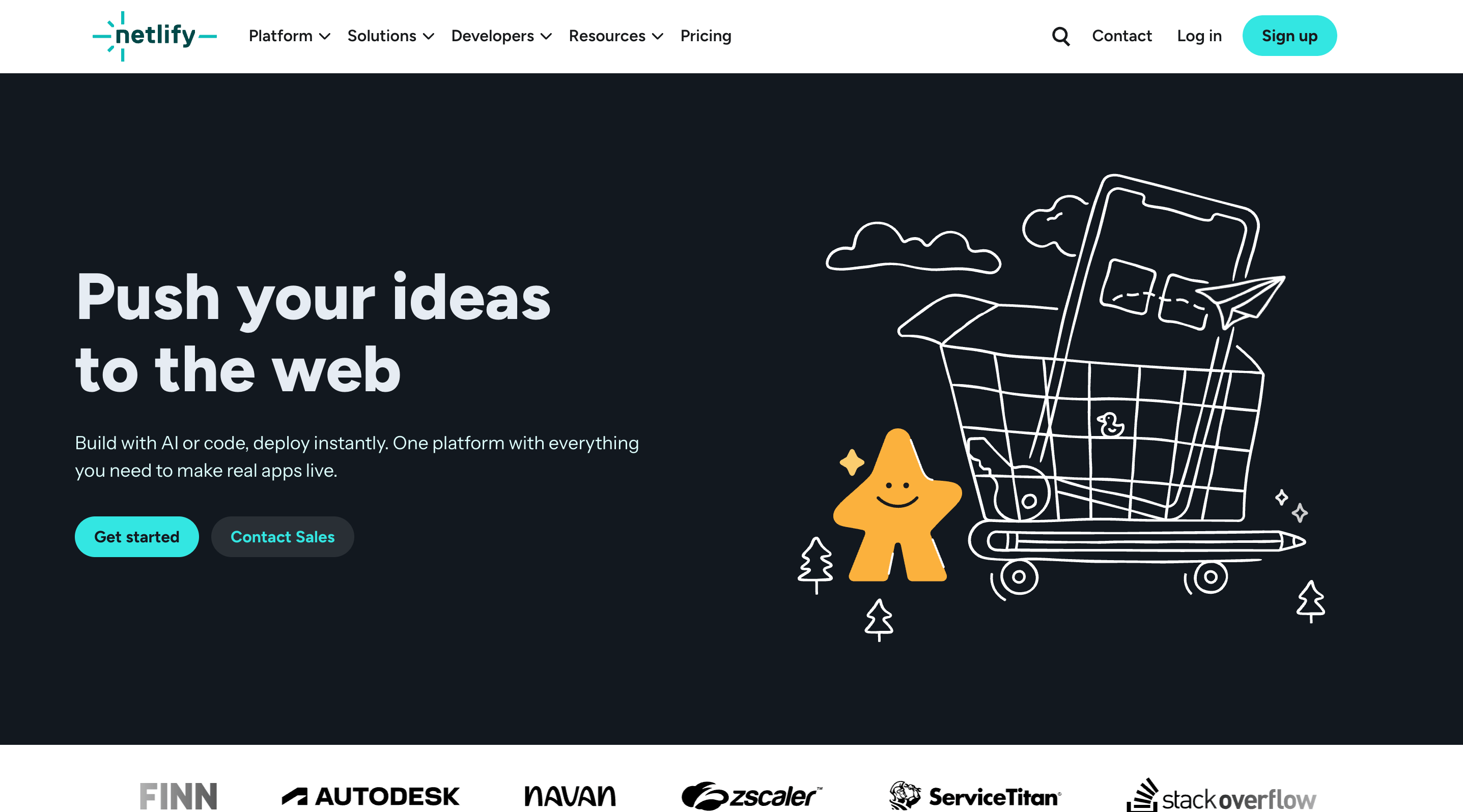 Netlify homepage