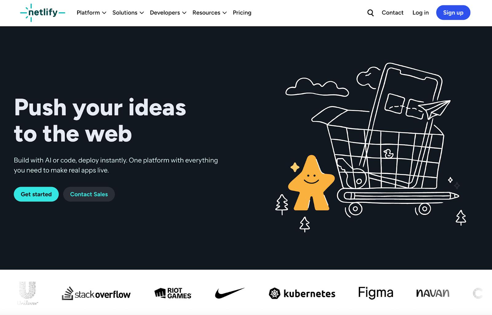 Netlify homepage