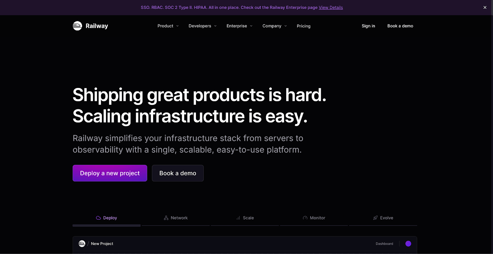 Railway homepage