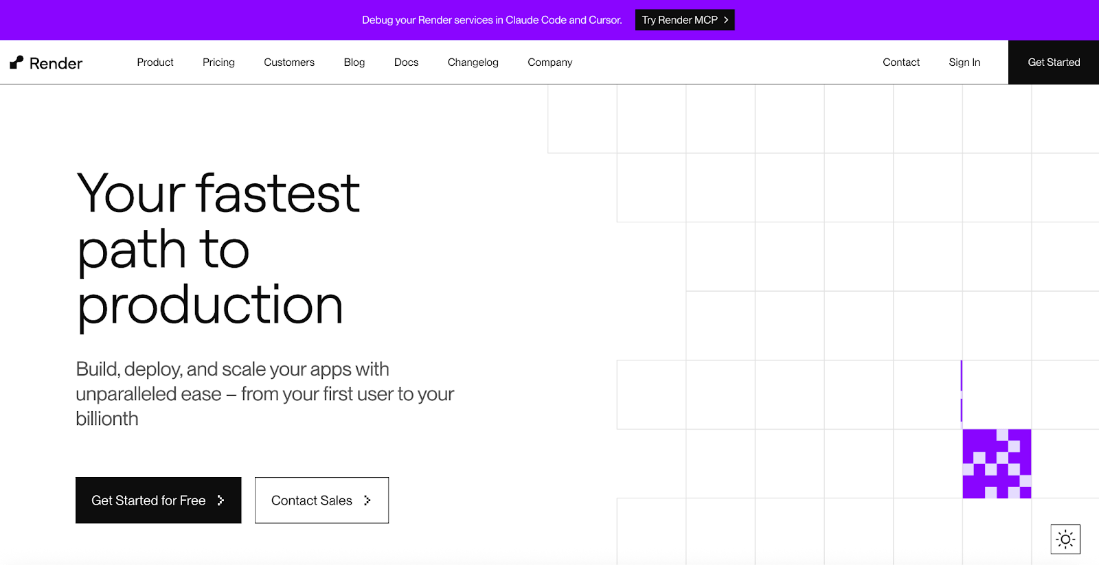 Render homepage