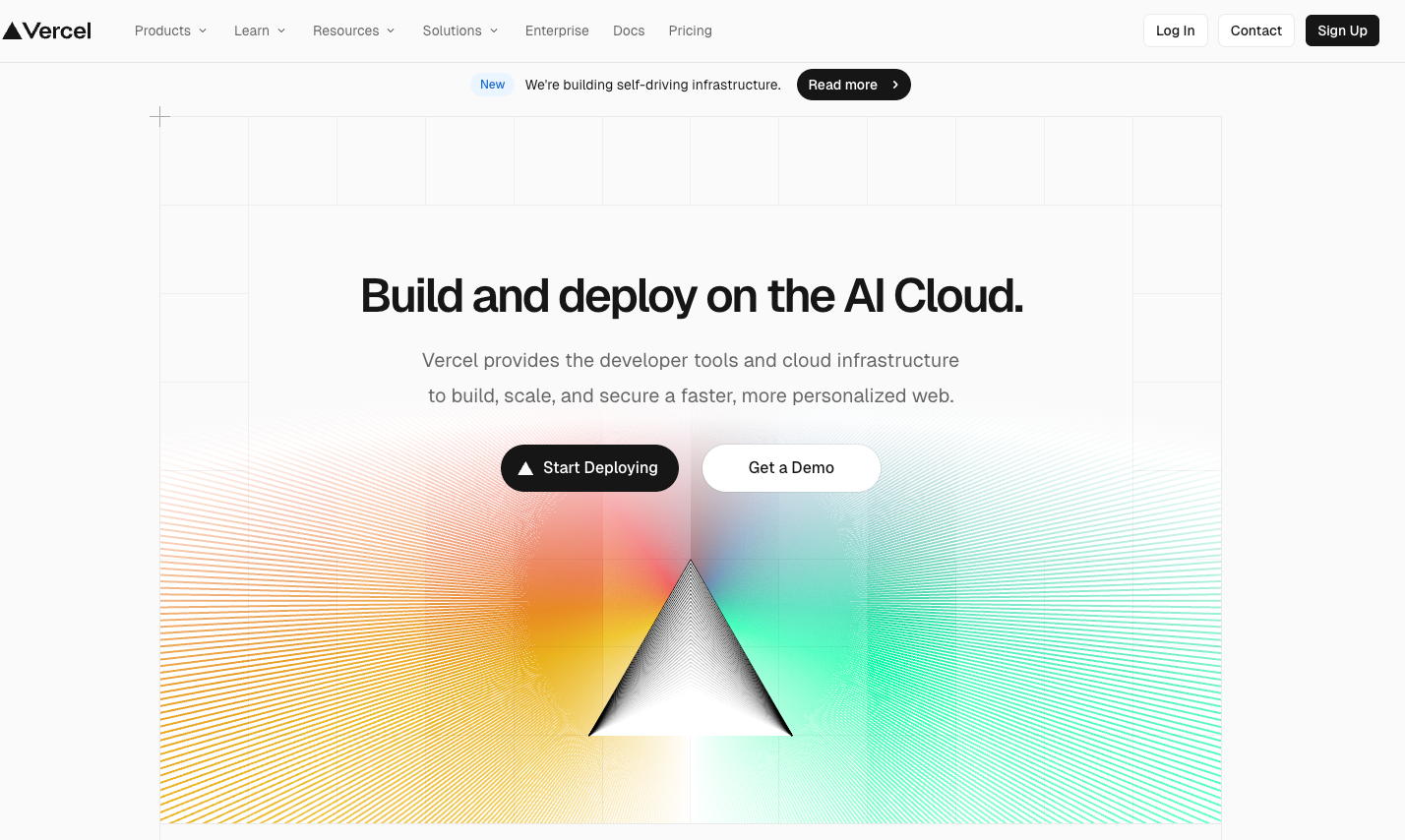 Vercel homepage