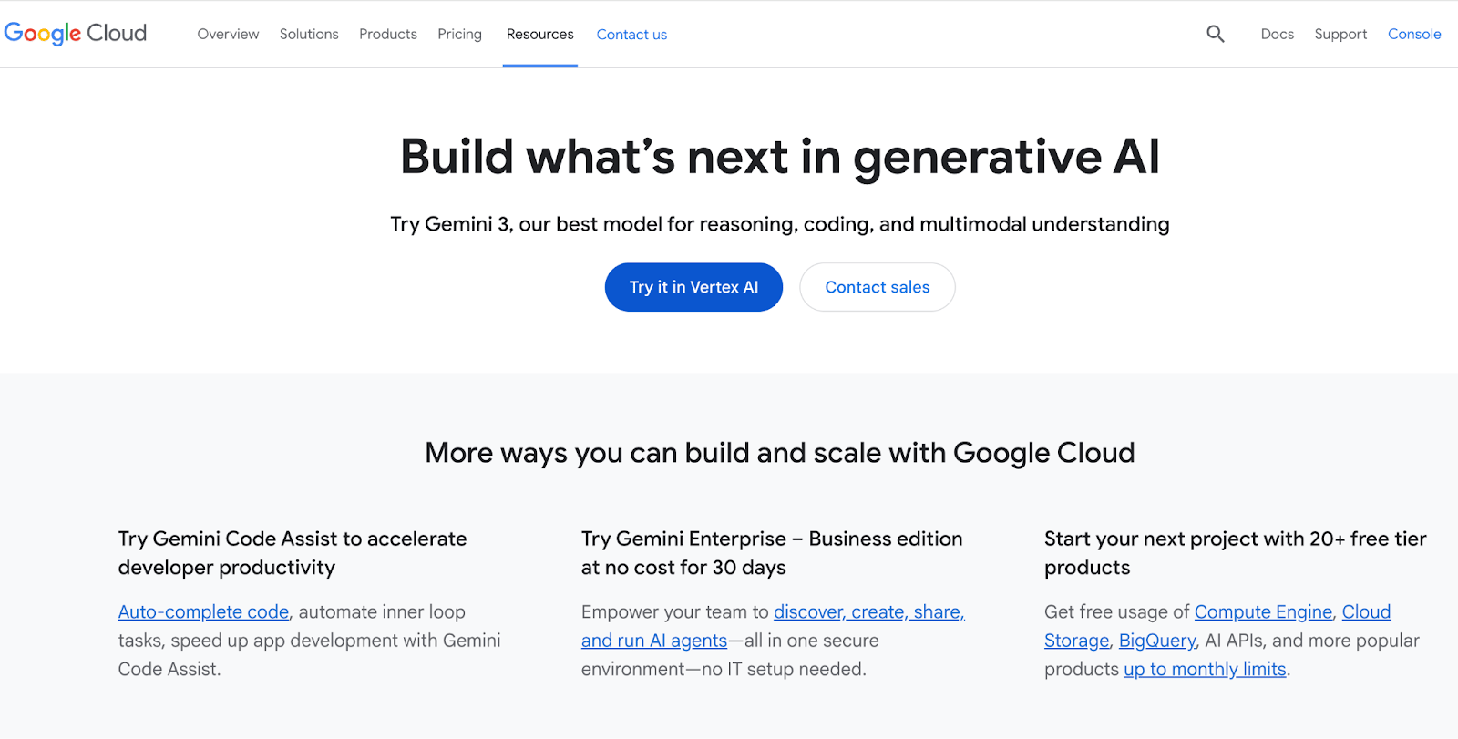 Google Cloud Platform Homepage