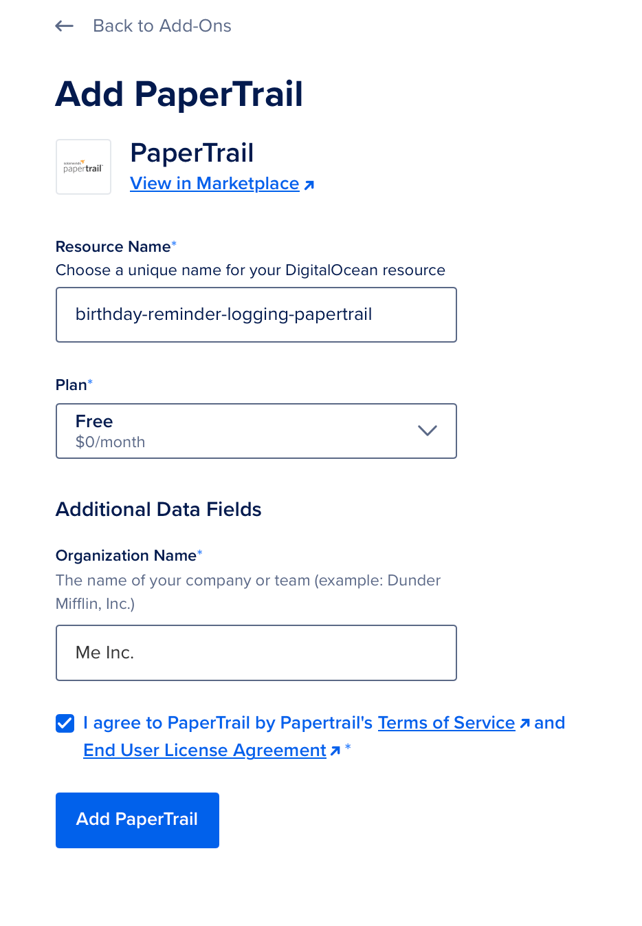 Choose a Papertrail Plan