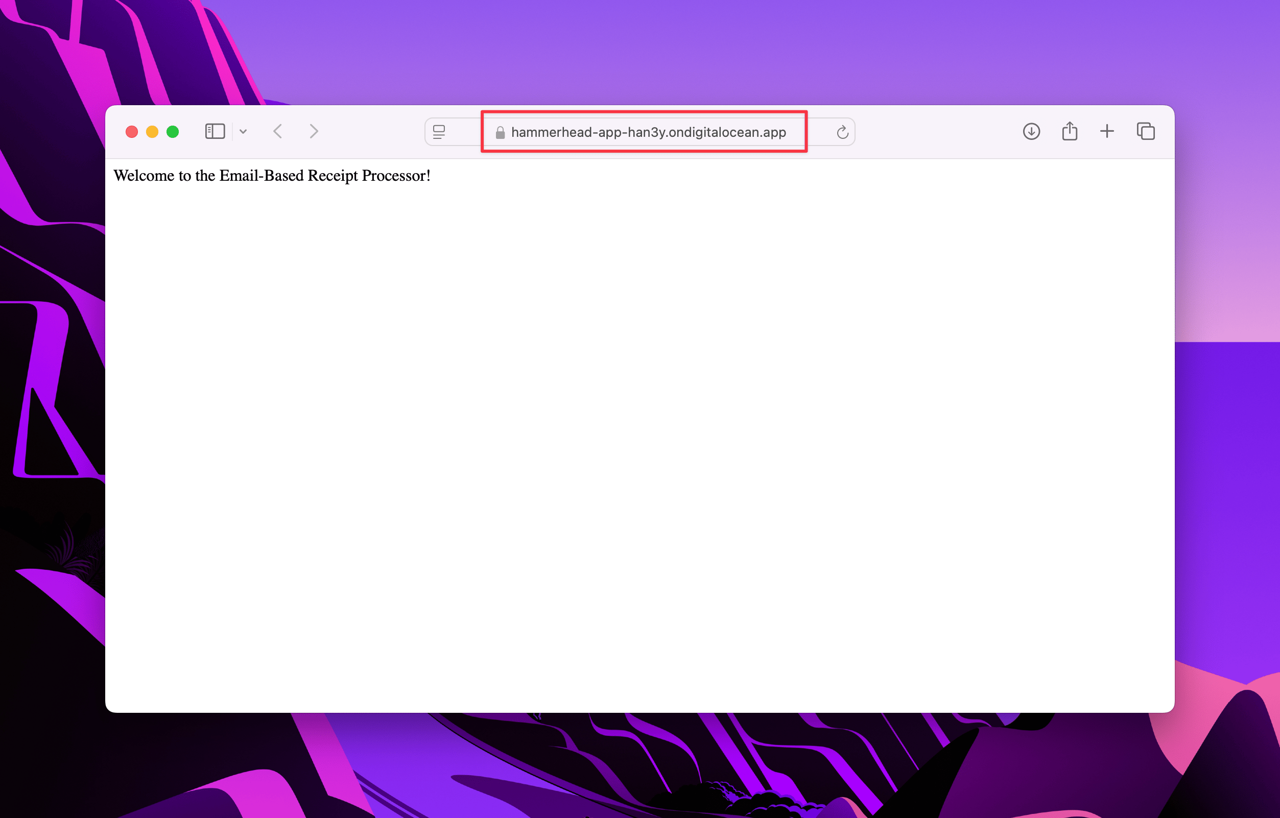 Email-Based Receipt Processor Screenshot