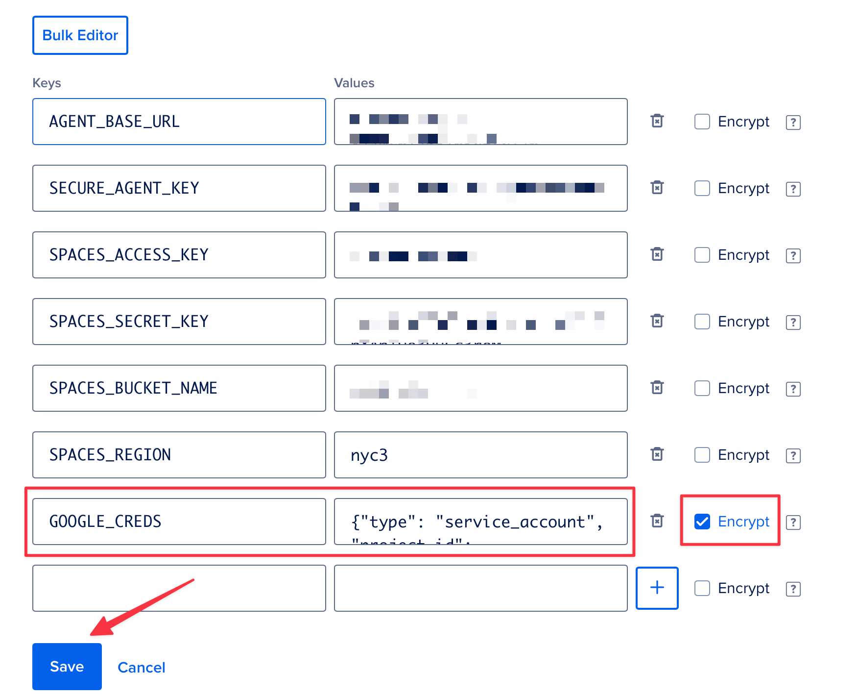Bulk Editor Settings