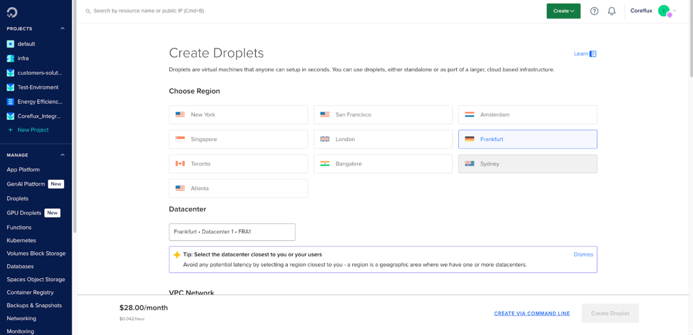 Creating the DigitalOcean Droplet