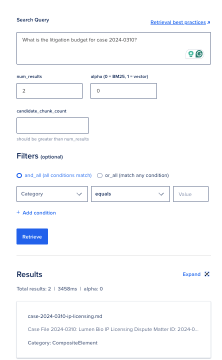 Query Knowledge Bases Results