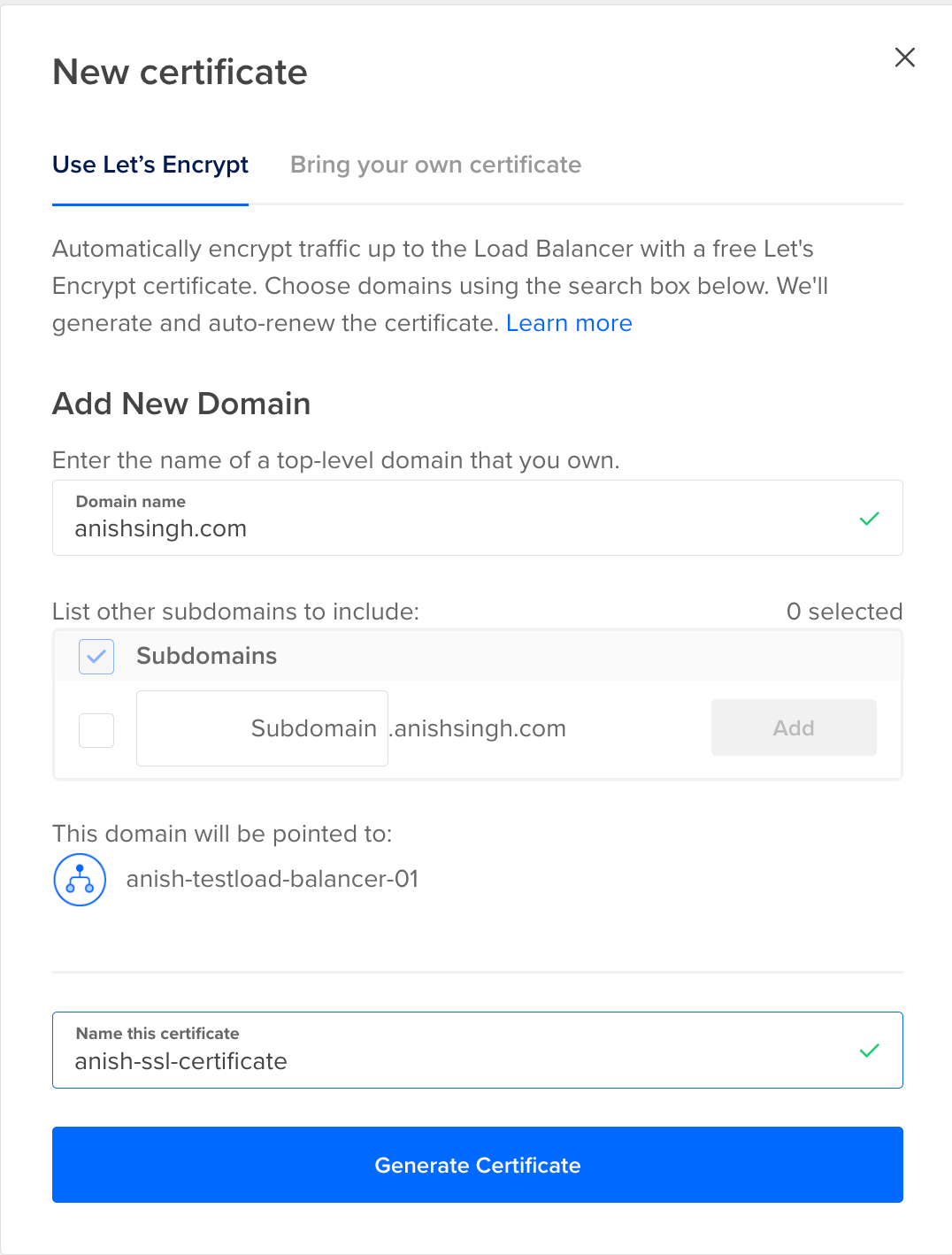 Let's Encrypt certificate