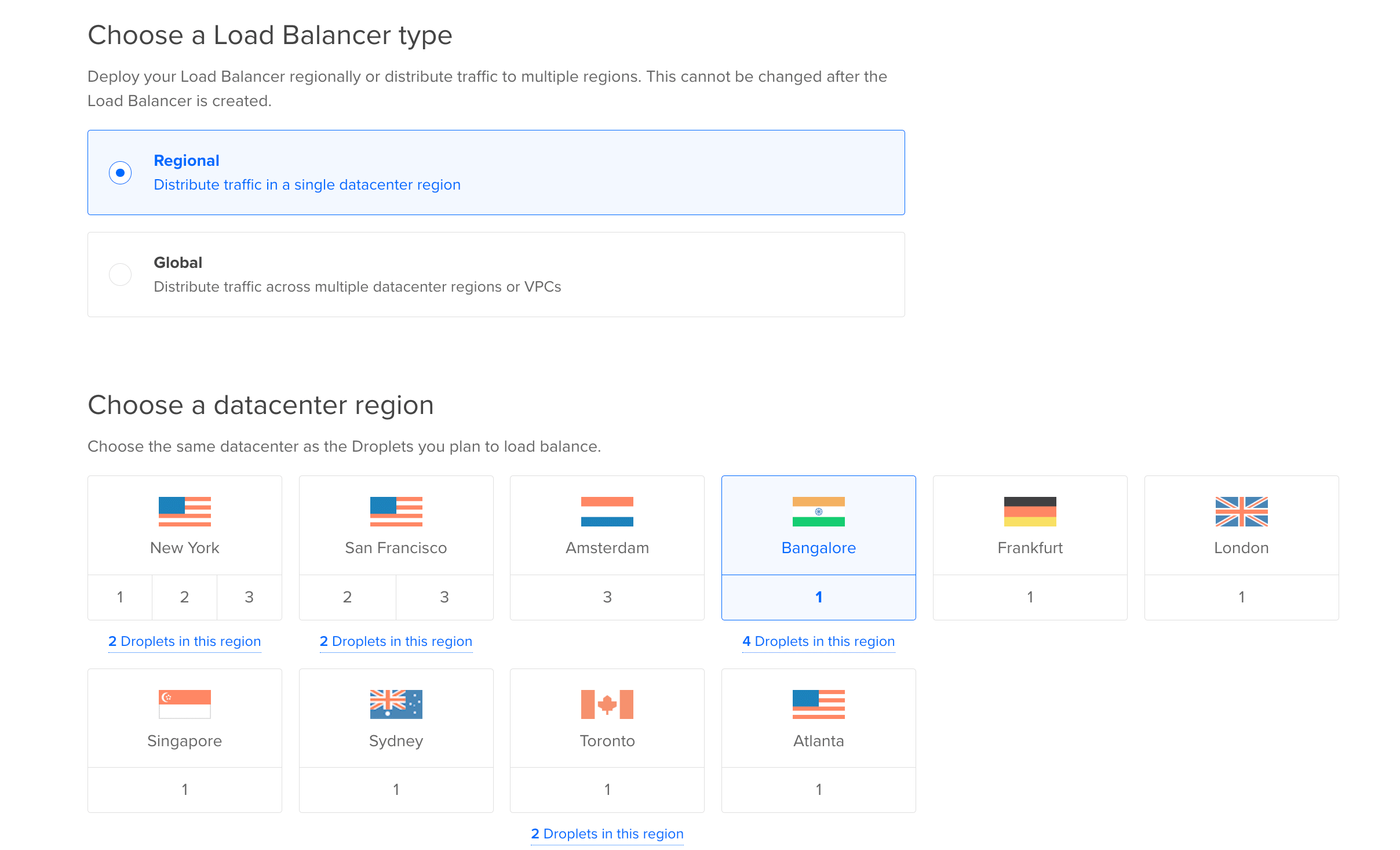 Choose the region
