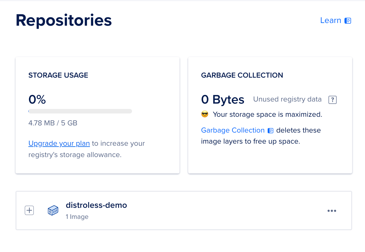 Pushing the image to the registry