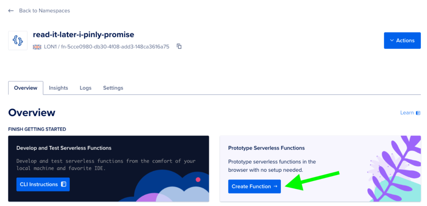 Namespace page