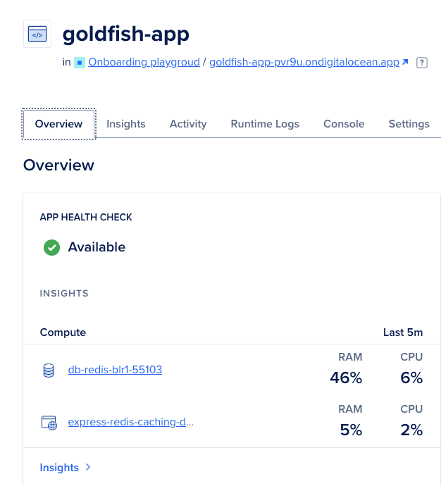 App with DB attached