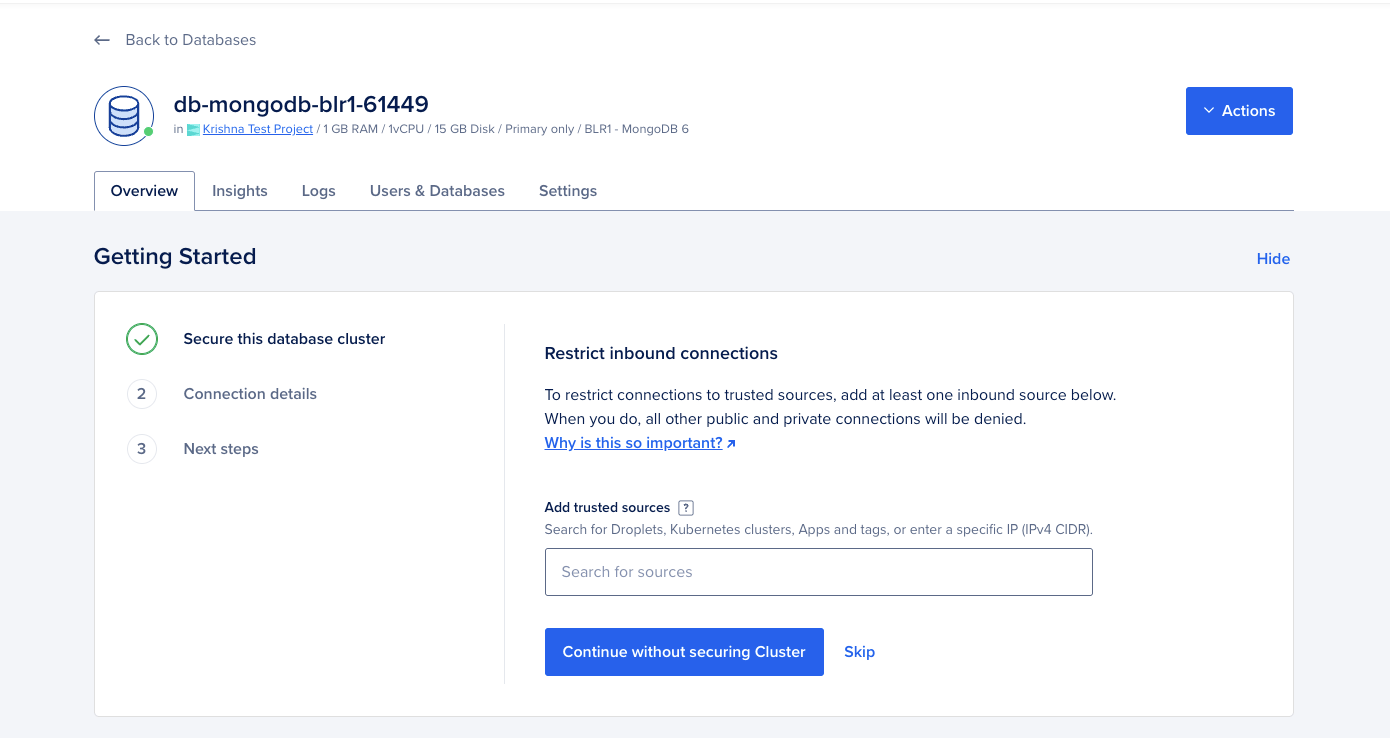 redis database created
