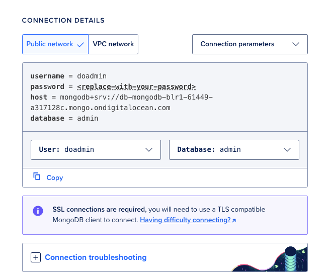 Db connections details