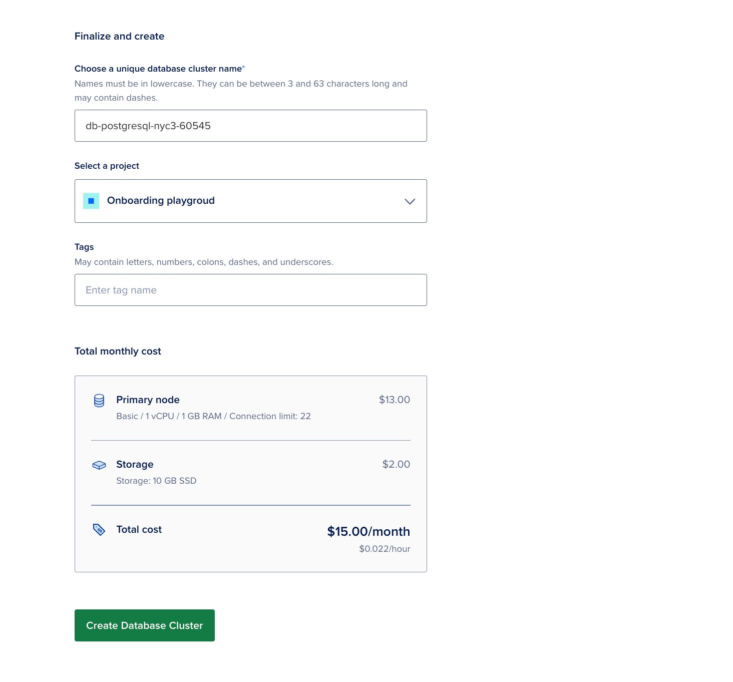 Create the Cluster