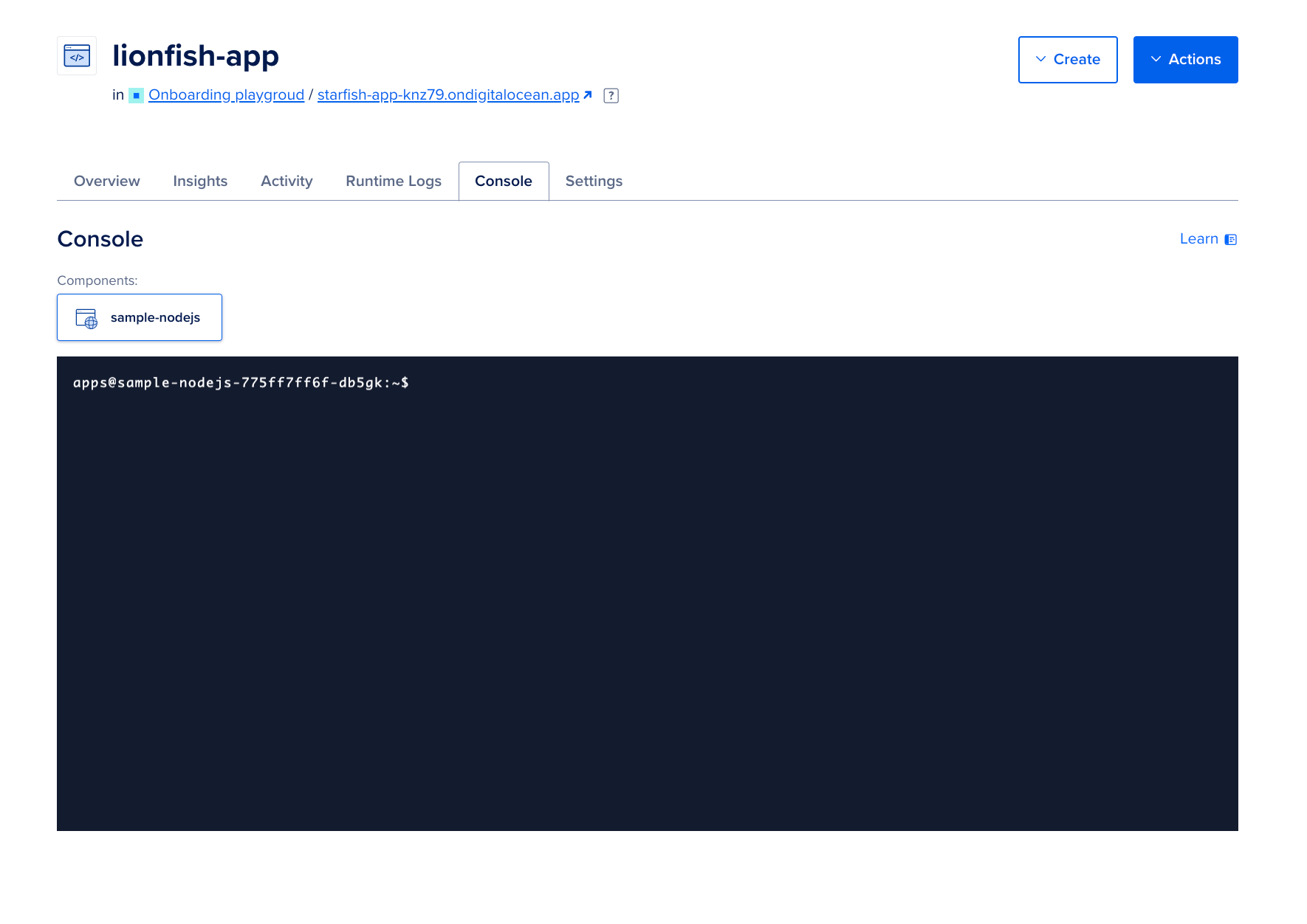 App Platform Console