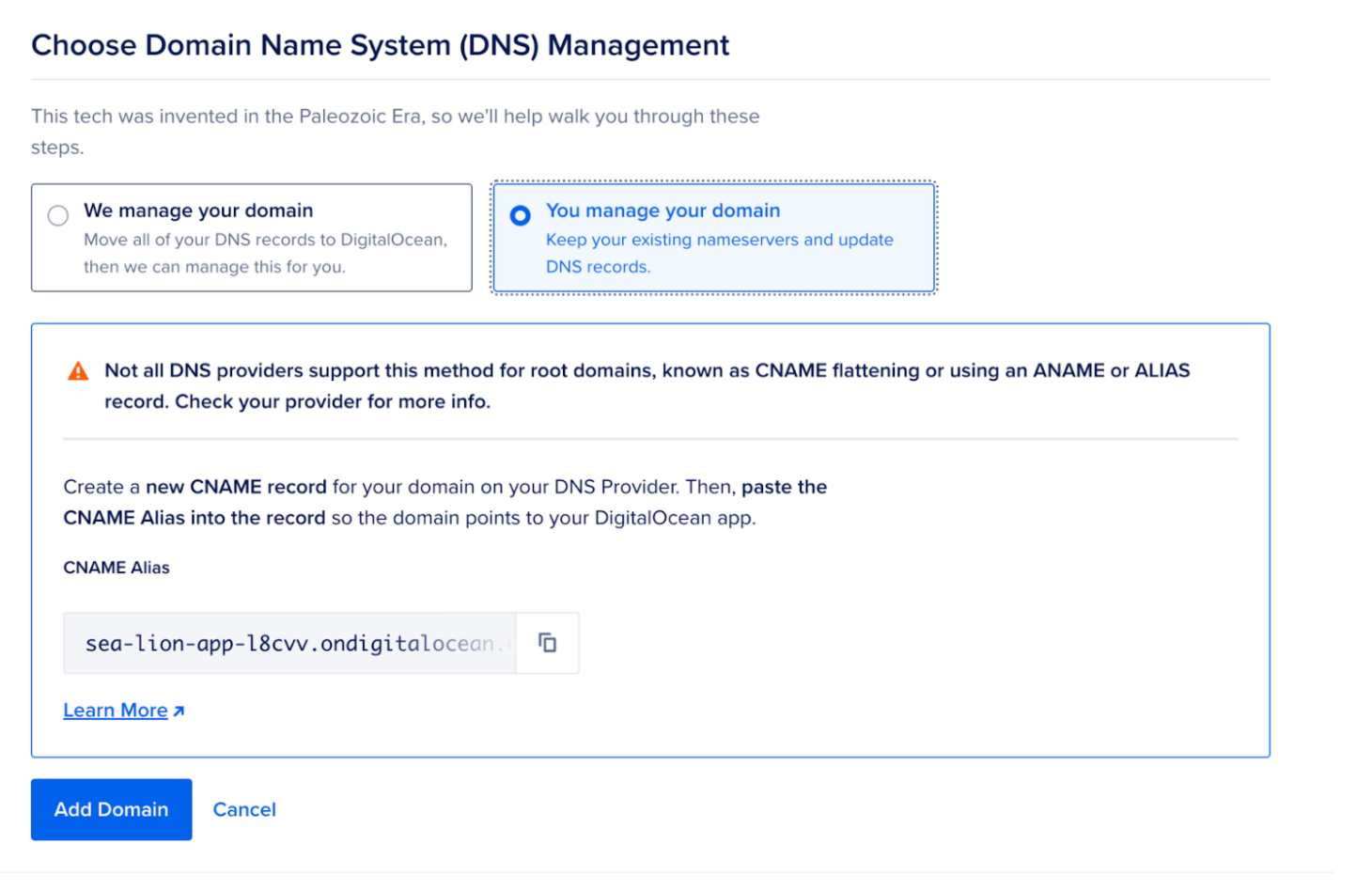 Add domain