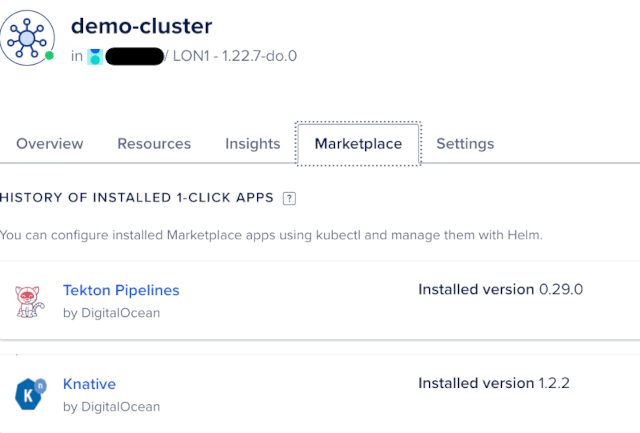 Tekton Pipelines 1-click App Listing