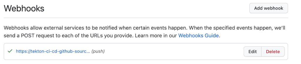 Tekton GitHub Webhook