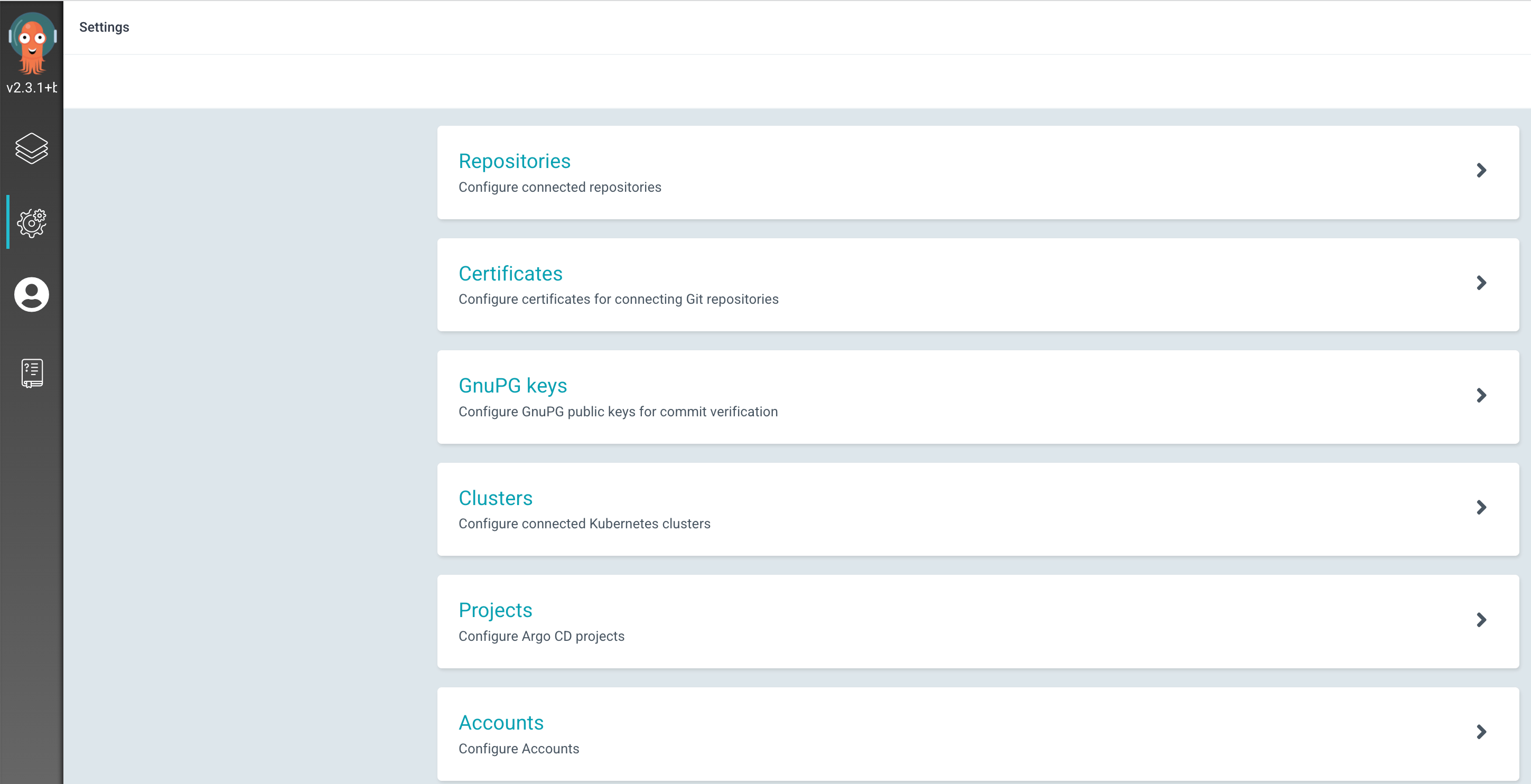 Argo CD Management Page