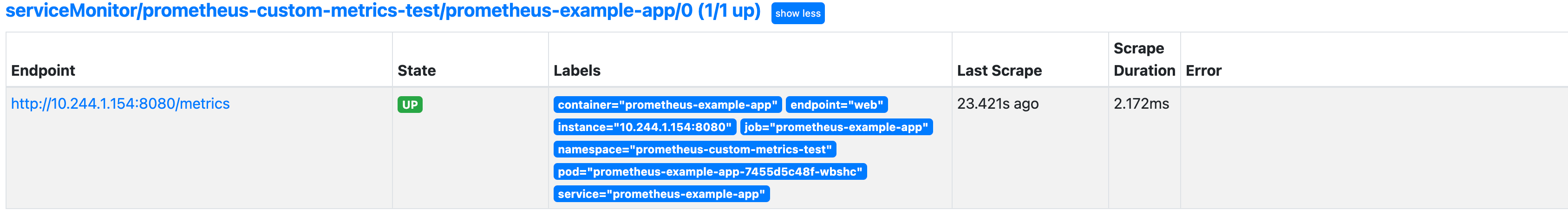 prometheus-example-app target