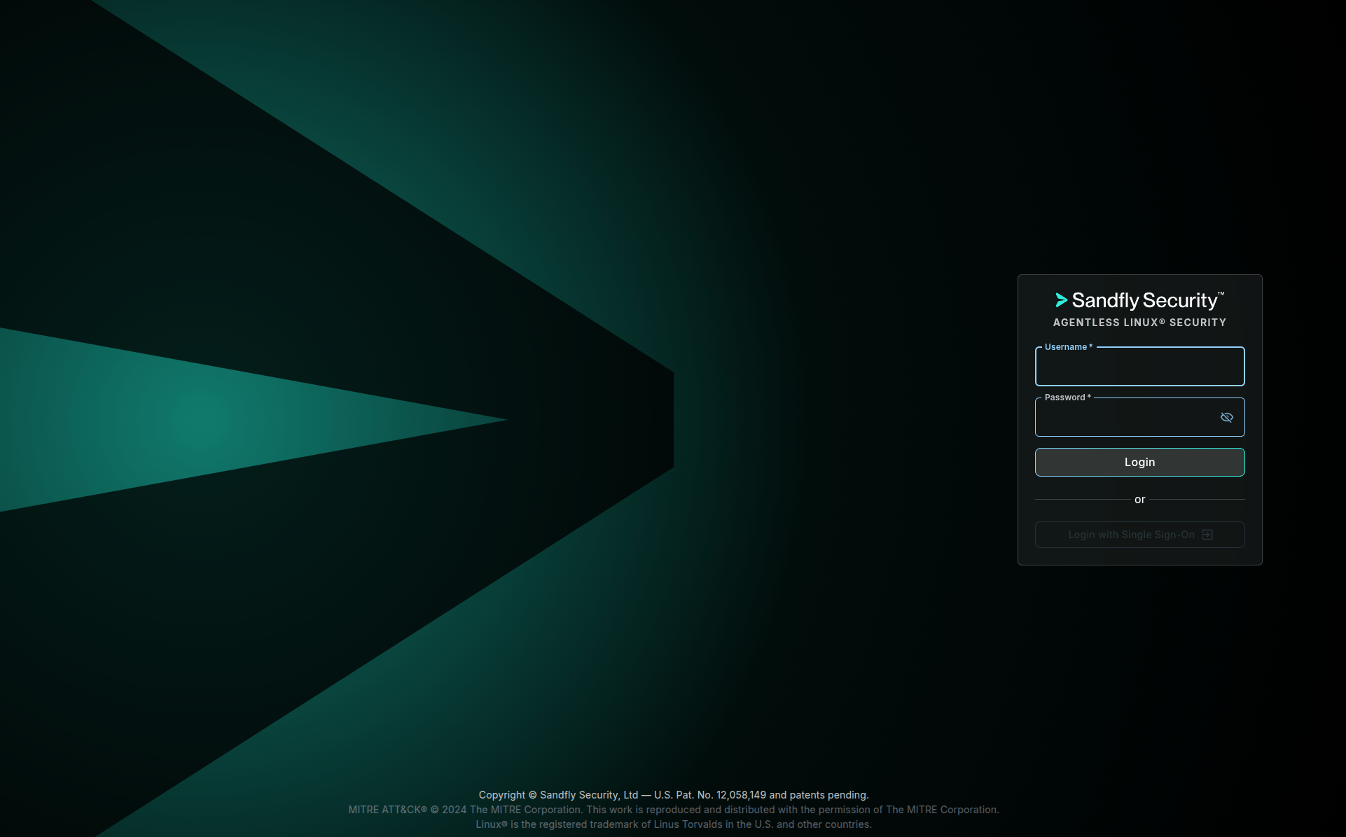 Sandfly Login Screen