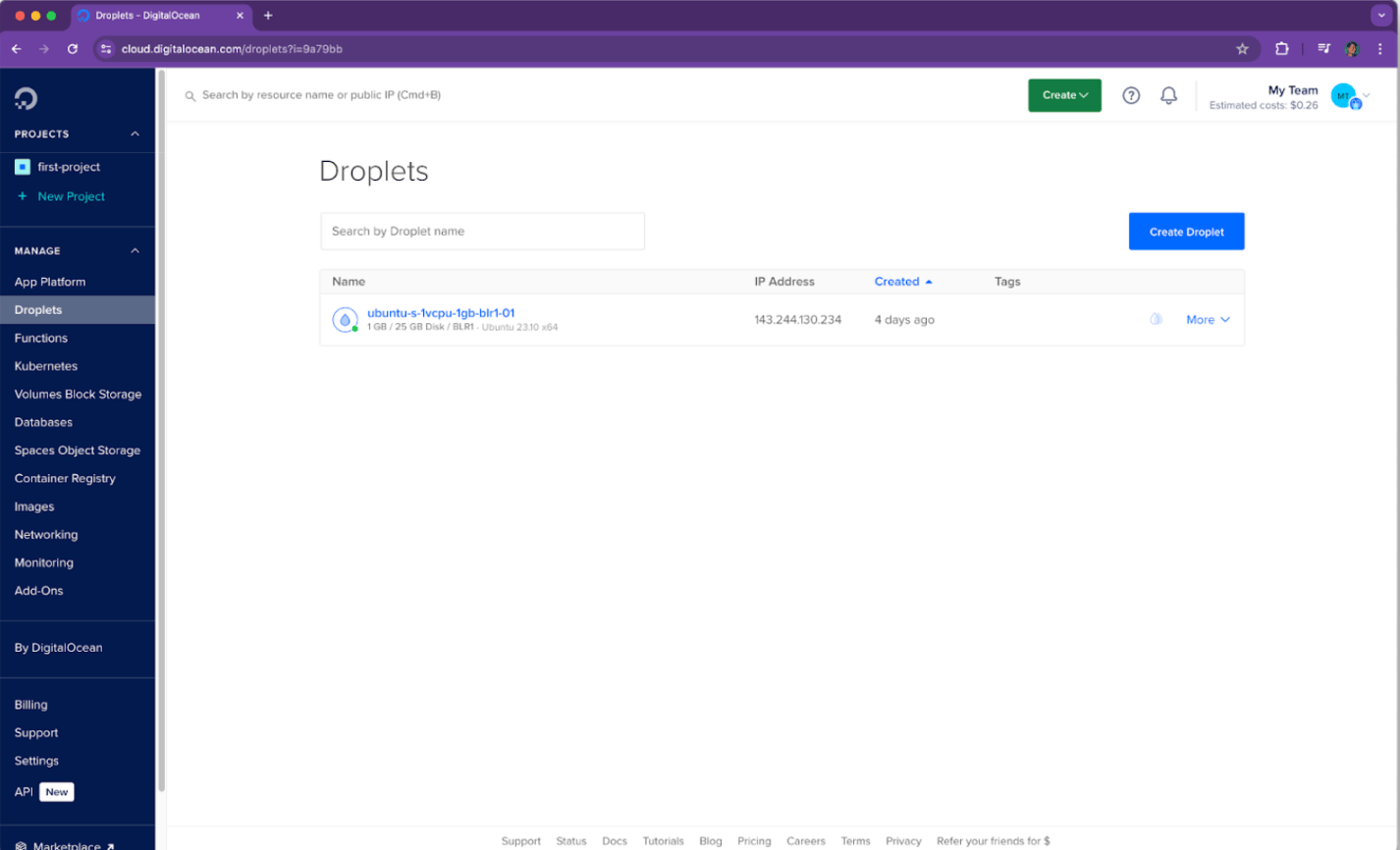 Create Droplet