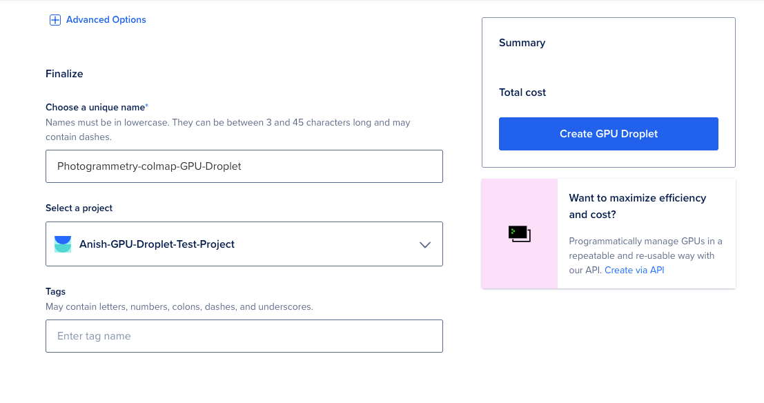 Create a GPU Droplet