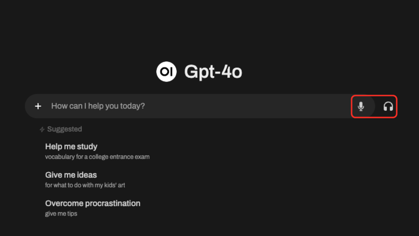 Use the microphone to chat