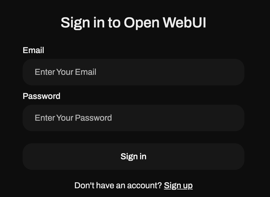 Open WebUI dashboard