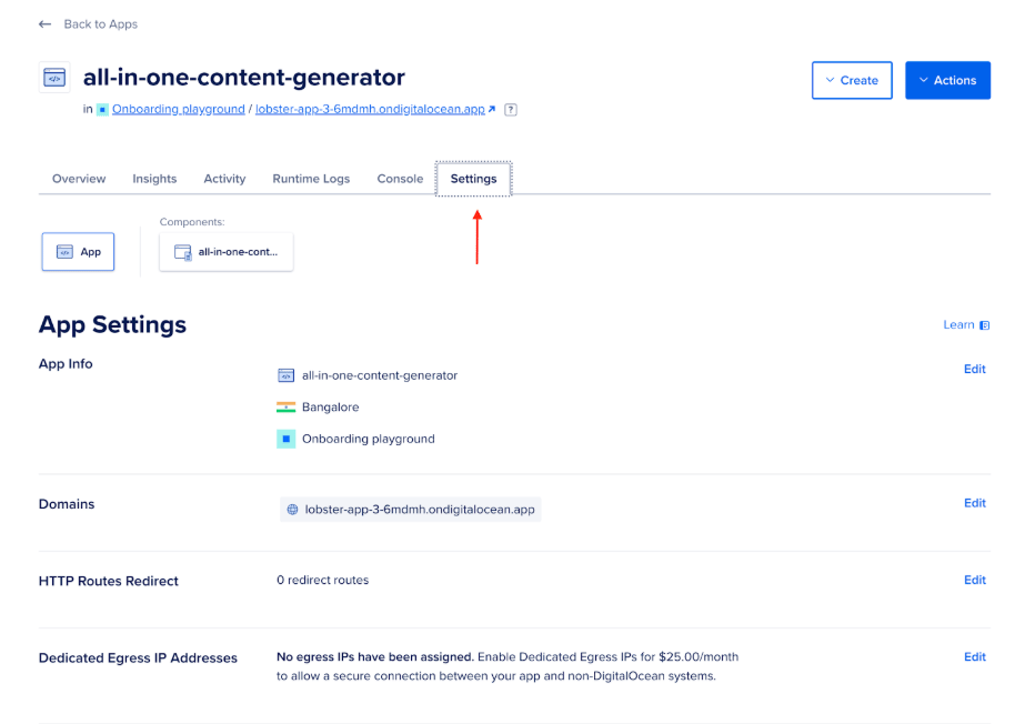 Setting tab