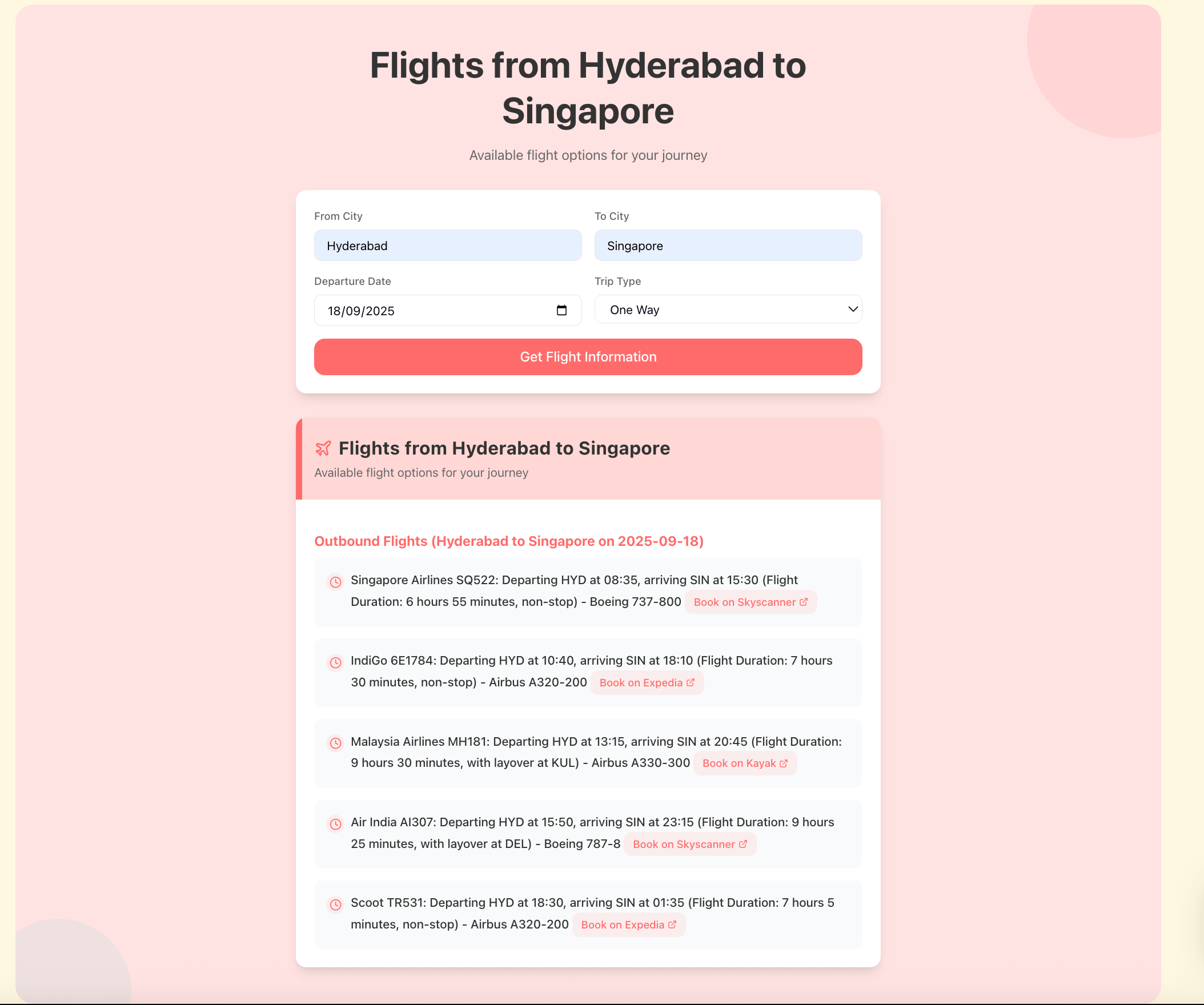 Flight info