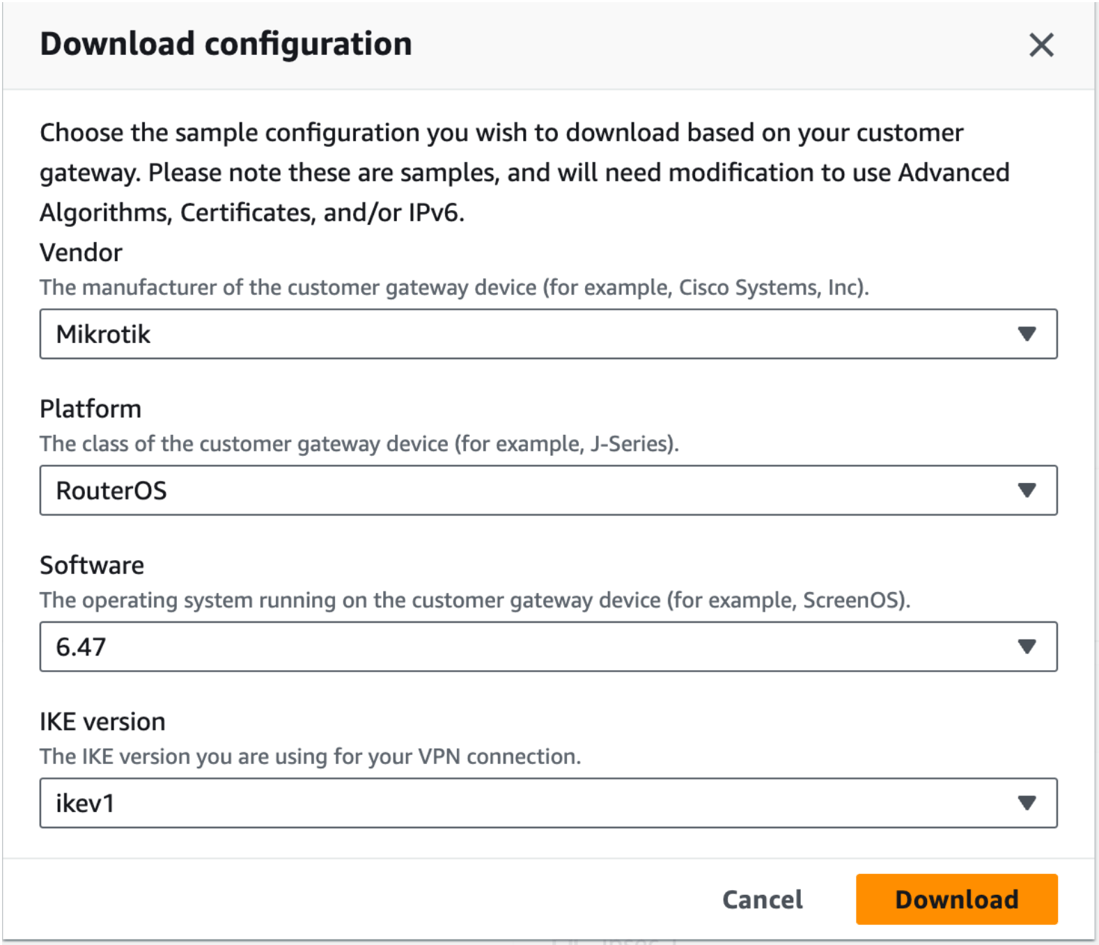 Download Configuration