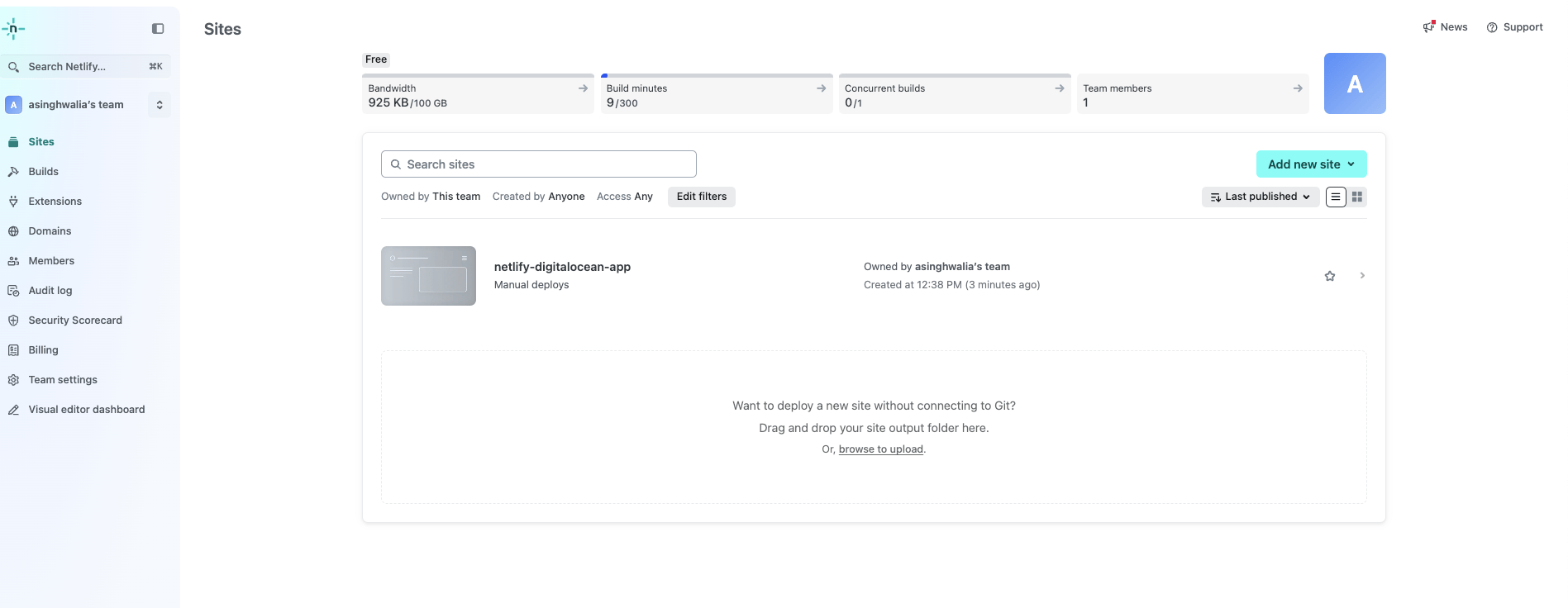 Site configuration