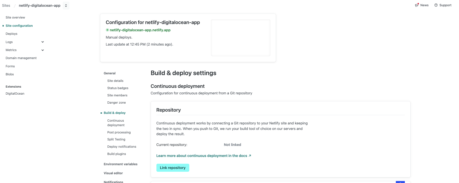 Link a Git repository