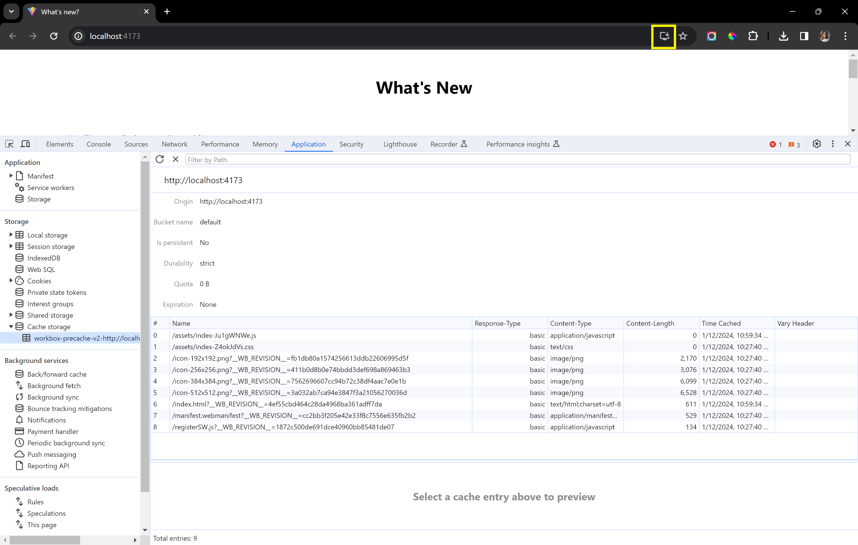 Cache storage section with newly added cache storage.