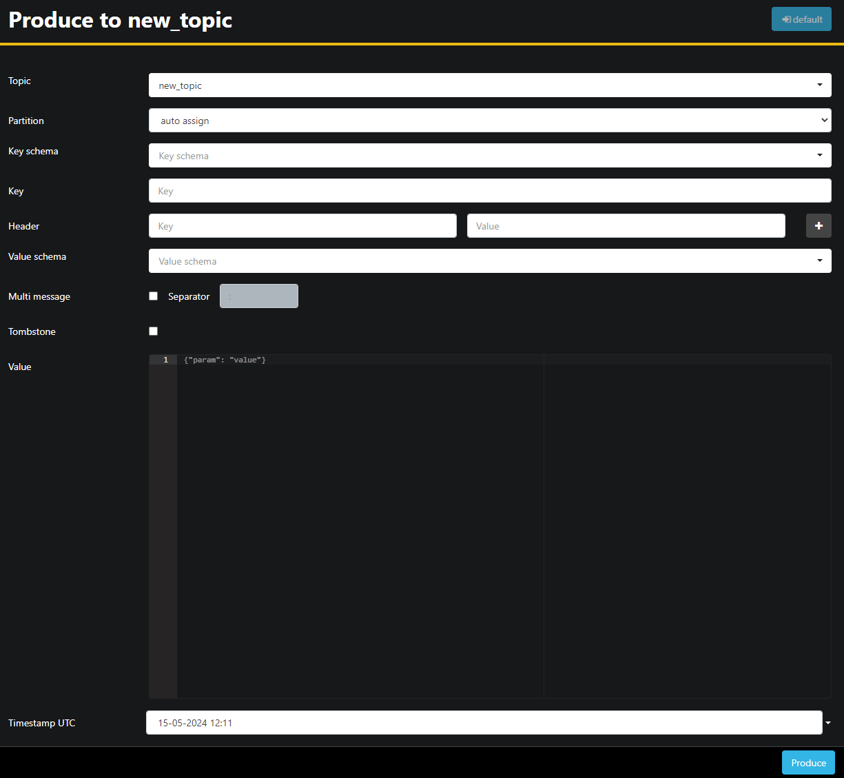 AKHQ - Producing a Message