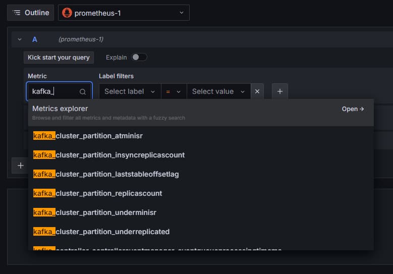 Grafana - Exploring Kafka Metrics