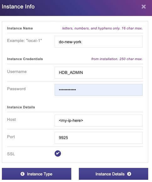 Instance Info on HarperDB Studio