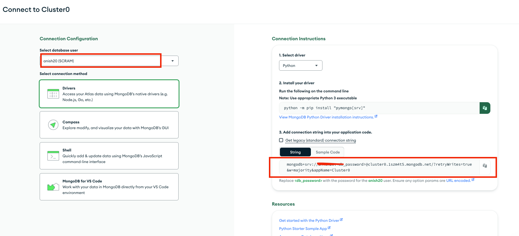 Copy Connection String