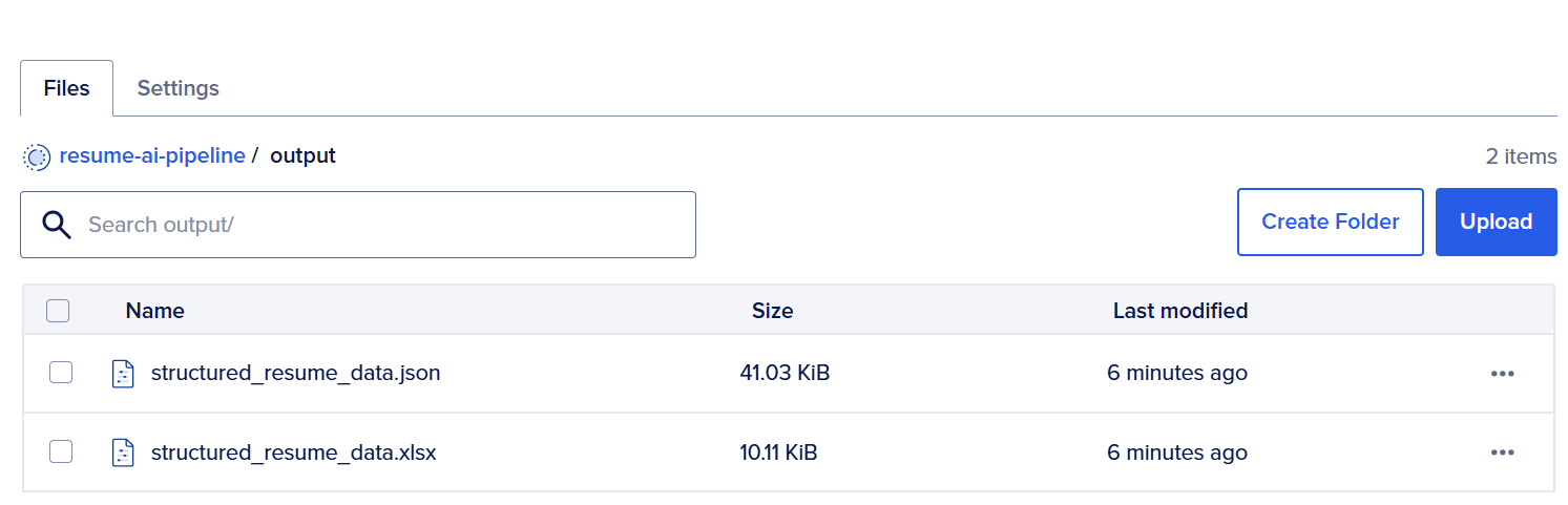 Spaces output folder image